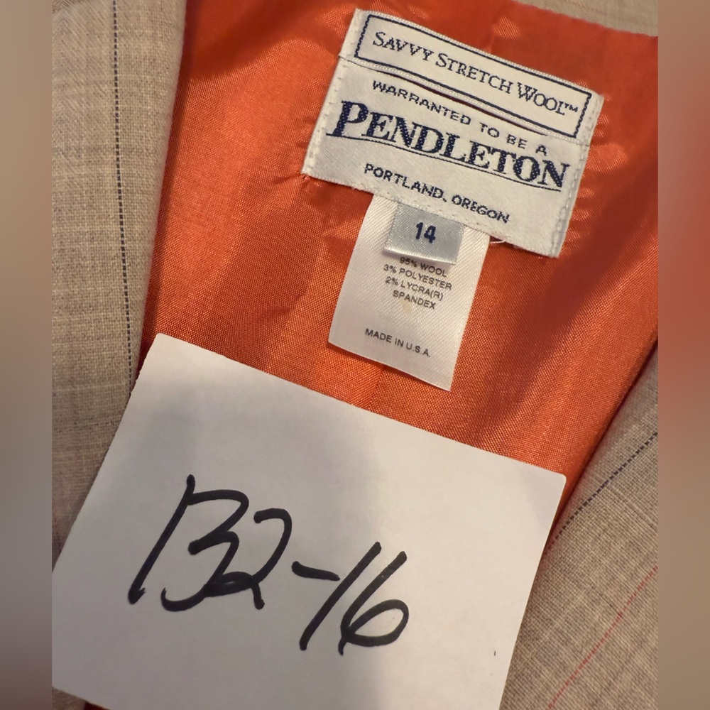 Pendleton wool blend pin striped blazer orange li… - image 12